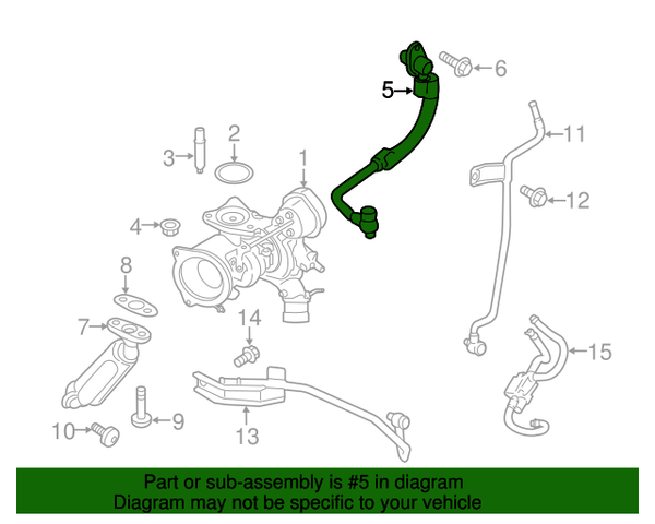Ford OEM Turbocharger oil feed line 2014-2019 Fiesta ST *FREE SHIPPING*
