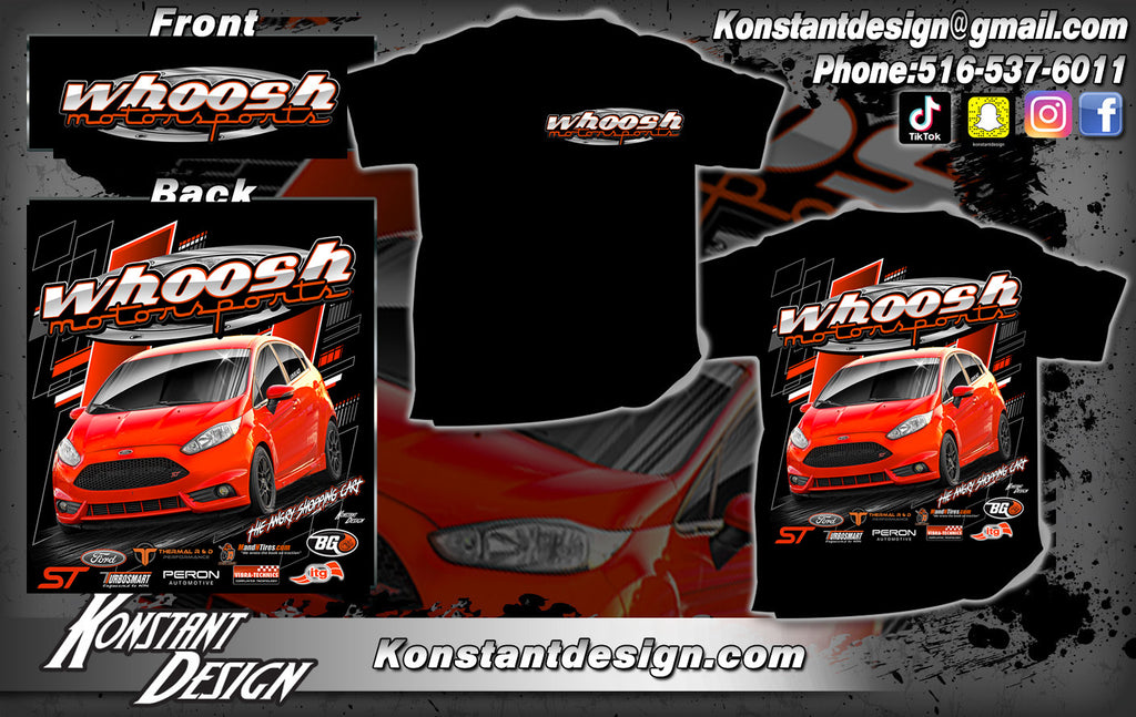 whoosh motorsports RACE DAY t-shirt *FREE SHIPPING*  2014-2019 Fiesta ST