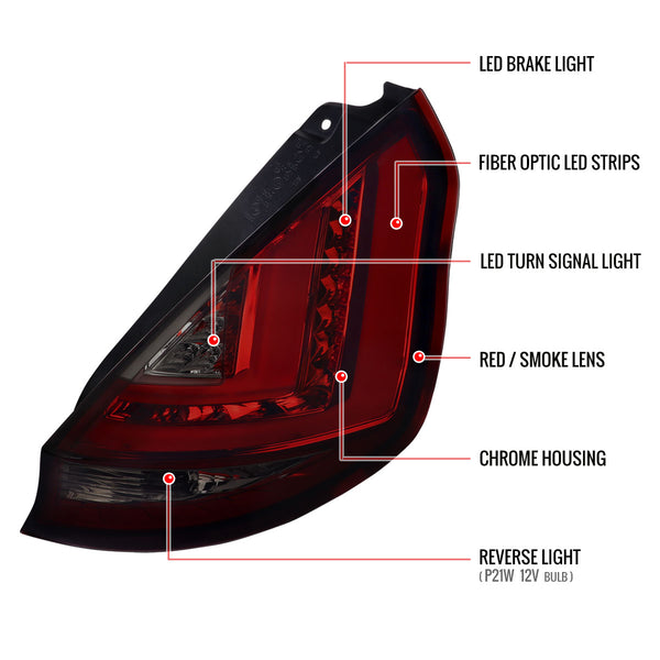 SPEC-D Tuning Direct Fit 2014-2019 Ford Fiesta ST LED Tail Lights - 3 colors Available !