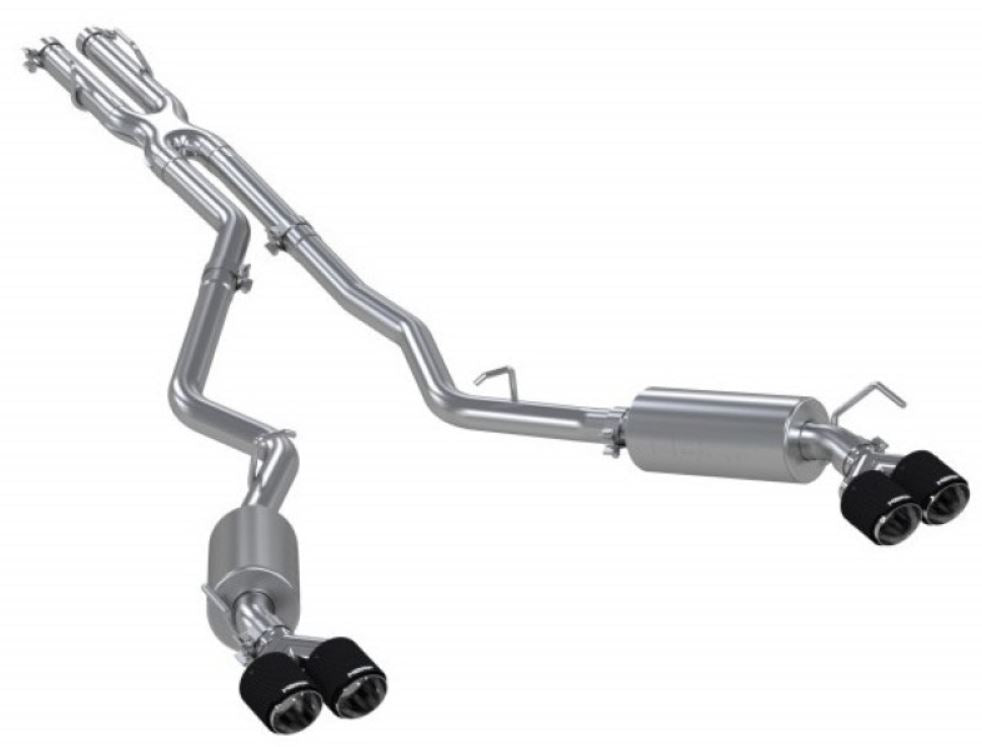 MBRP 2020+ Explorer ST 2.5in Dual Rear Exit w/ Carbon Fiber Quad Tips - 304 Stainless