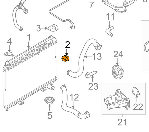 2014-2019 Fiesta ST FORD OEM Radiator Plug / Bleed