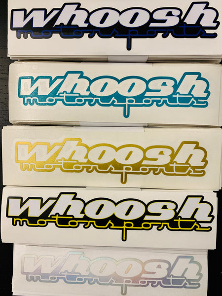 whoosh motorsports vinyl decals (6")