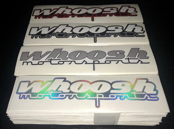 whoosh motorsports vinyl decals (6")