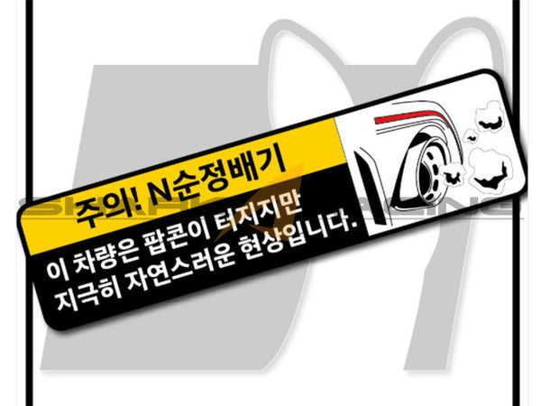 N Performance Vehicle Exhaust WARNING Sticker for Elantra - Kona - Veloster