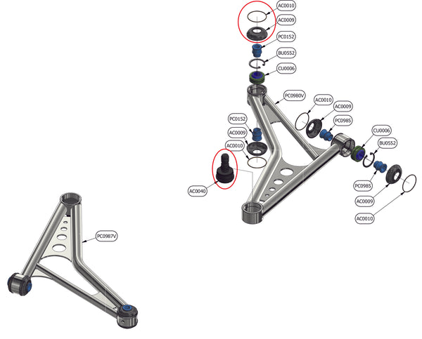 DNA Racing Front suspension arms kit 2014-2019 Fiesta ST