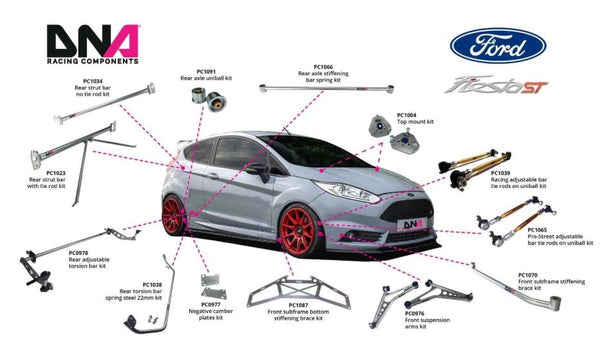 DNA Racing Front suspension arms kit 2014-2019 Fiesta ST