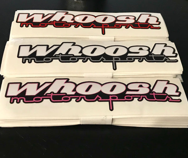 whoosh motorsports vinyl decals (6")