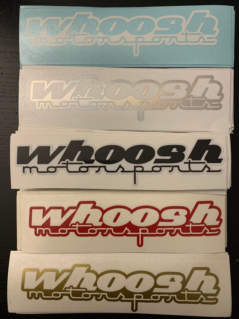 whoosh motorsports vinyl decals (6")
